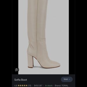 Toral size 37 Cream Knee-High Leather Boots